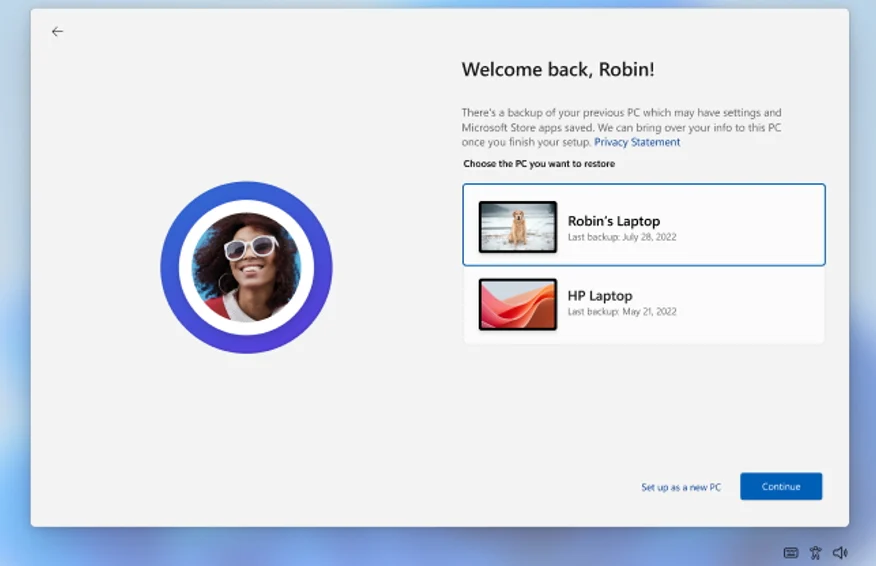 First sign-in restore experience